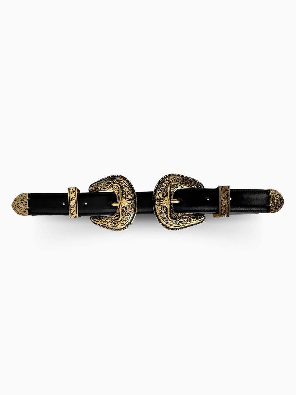 INDIGOLUSH Mexico Mini Western Double Buckle Black Silver - Picture 3 of 8
